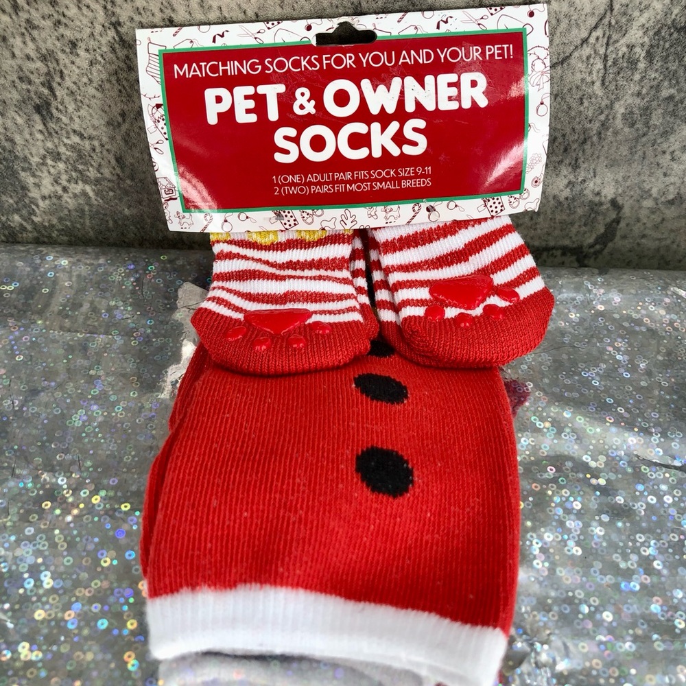 Pet 🐶 and Owner Christmas Socks | NWT | Adult size 9-11 | Dog size Small Breeds